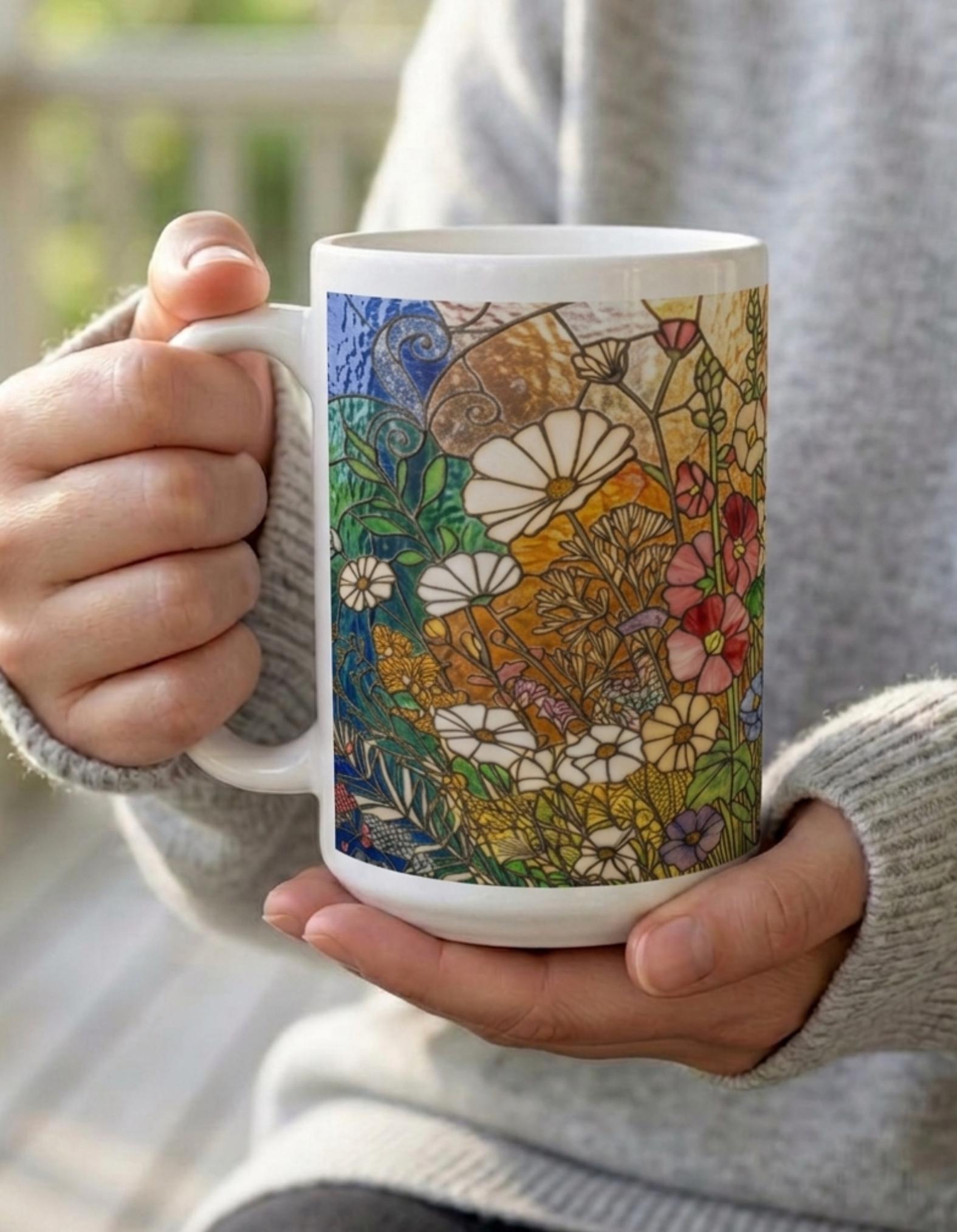 Floral Cups -  Large and Small Ceramic Mugs