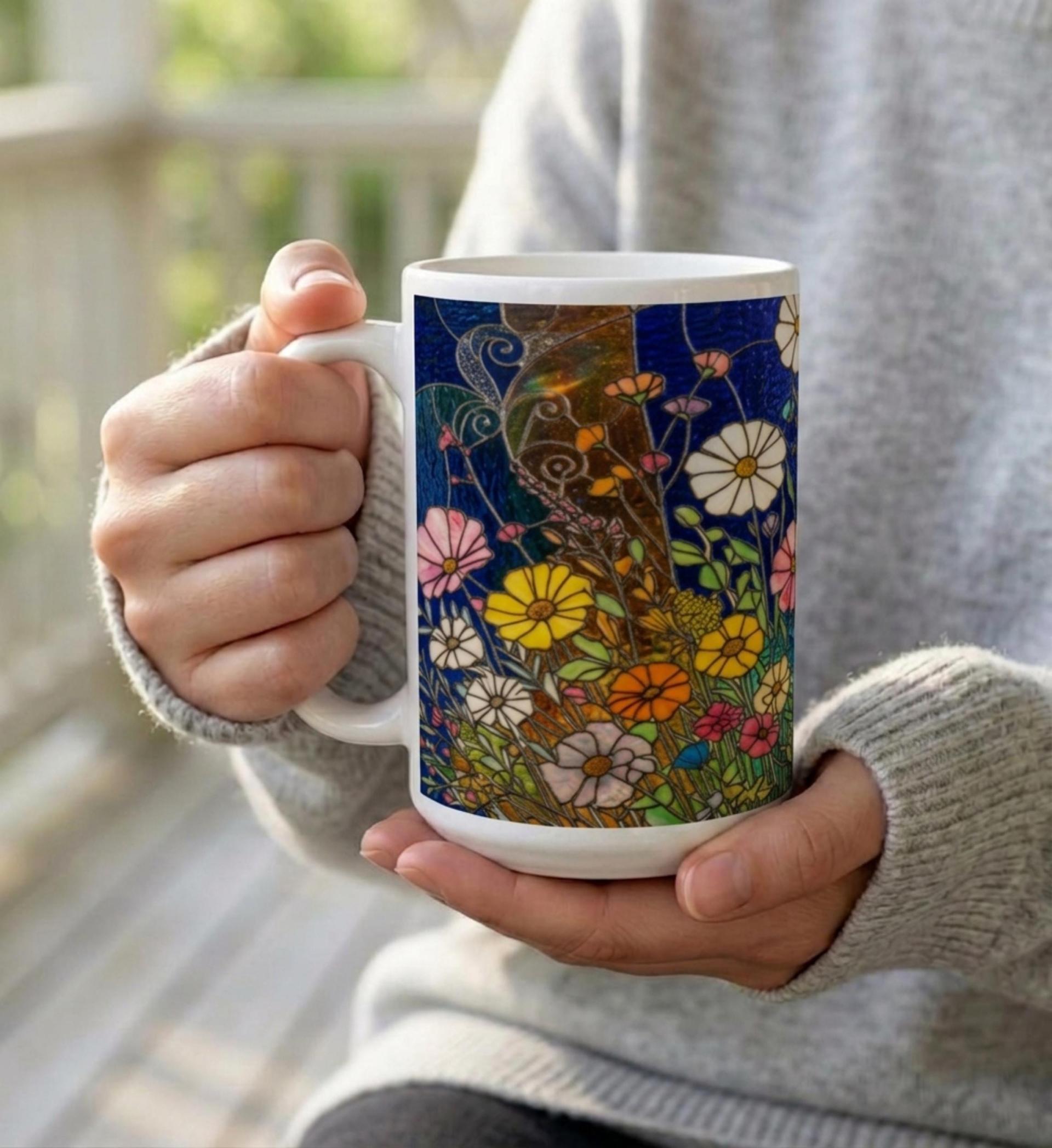 Floral Cups -  Large and Small Ceramic Mugs