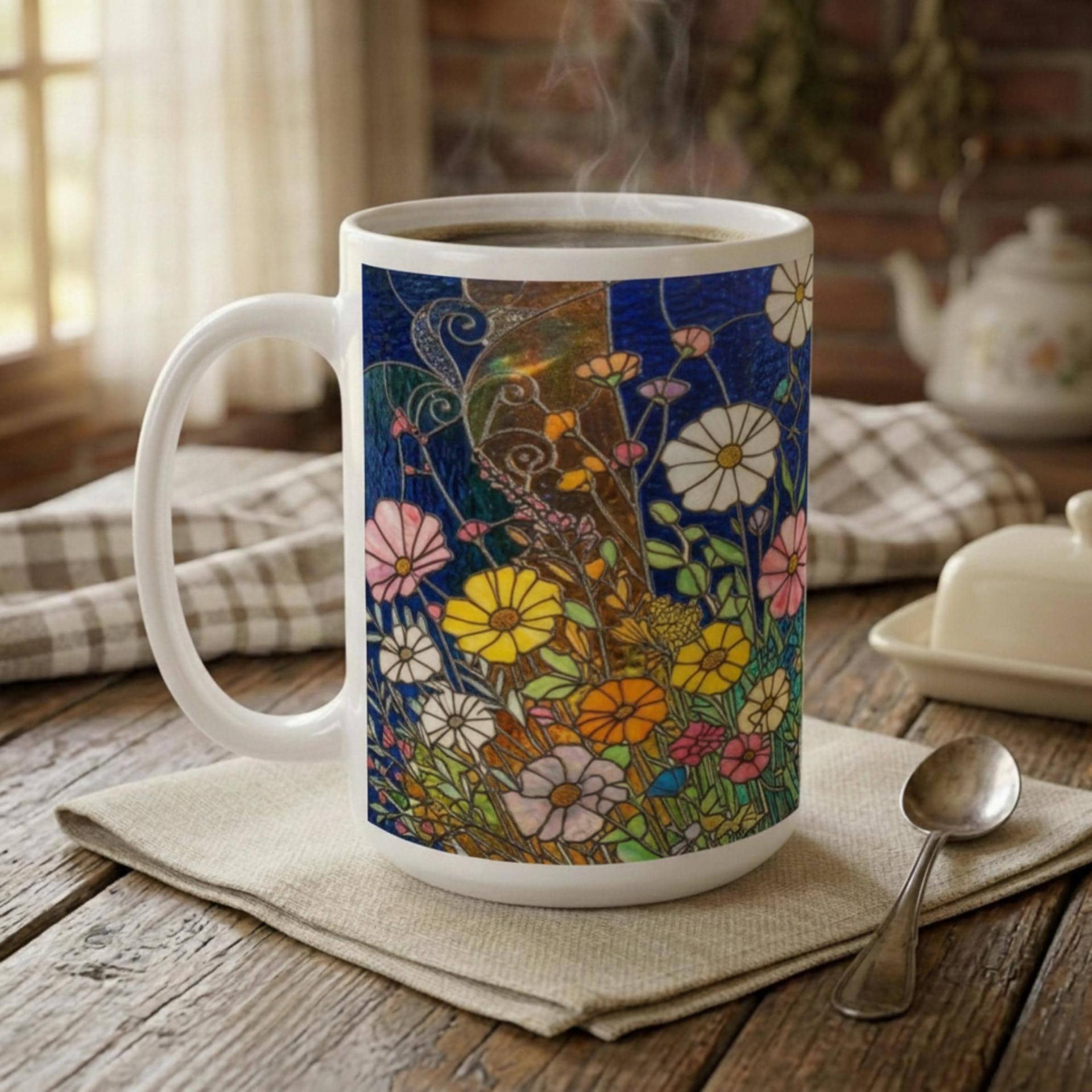 Floral Cups -  Large and Small Ceramic Mugs