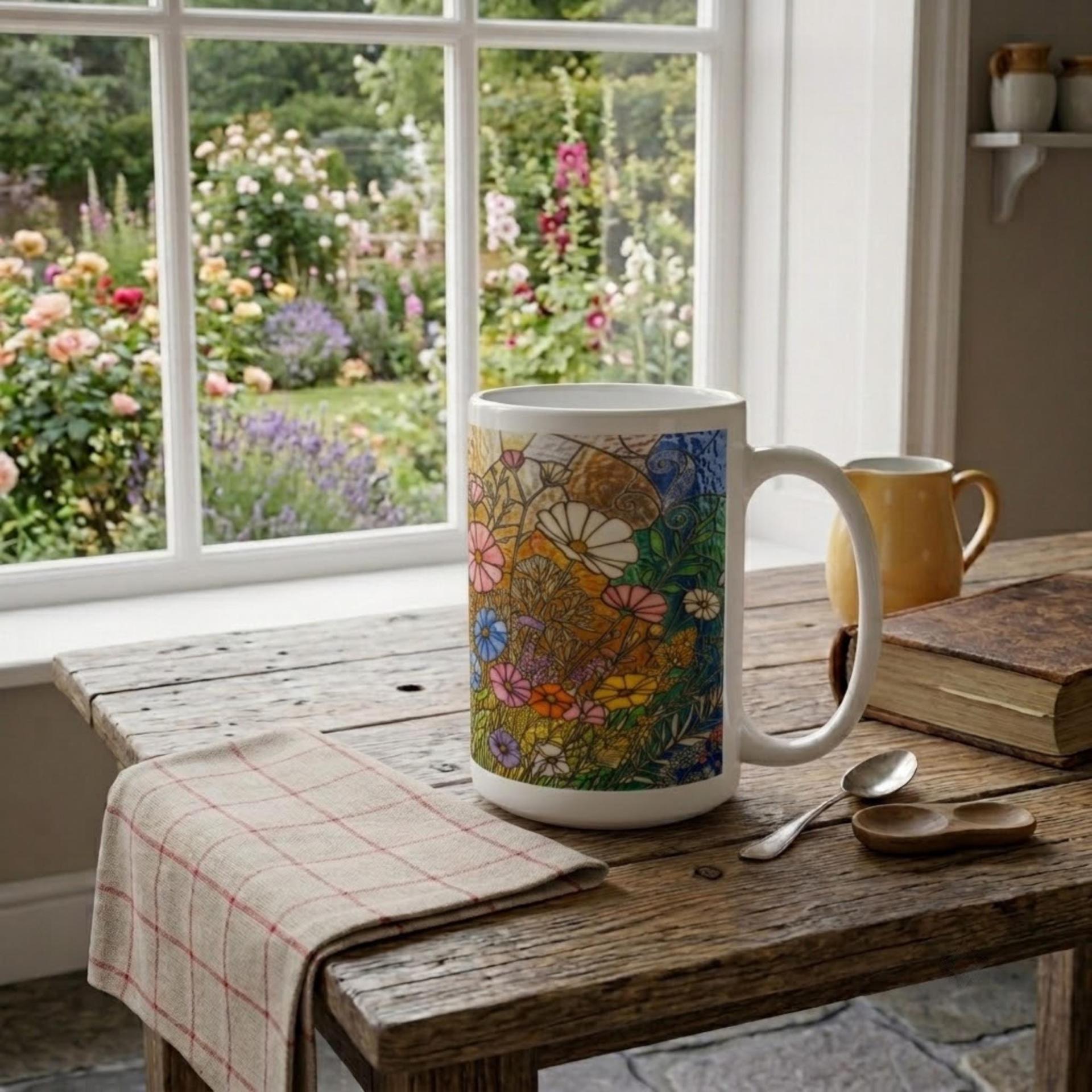 Floral Cups -  Large and Small Ceramic Mugs