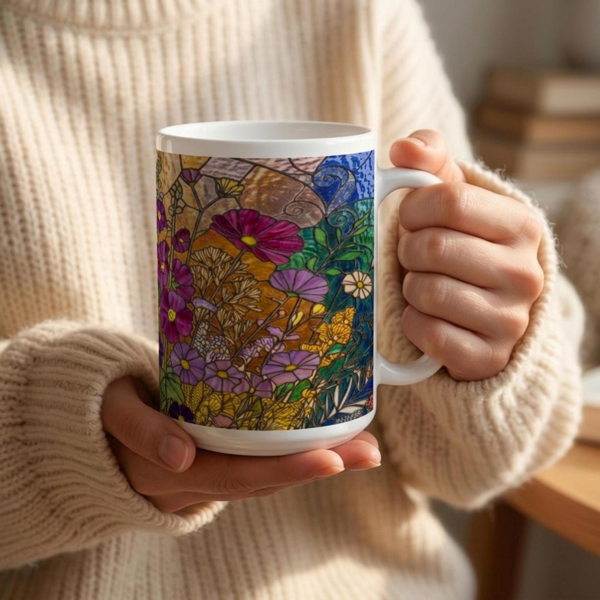 Floral Cups -  Large and Small Ceramic Mugs