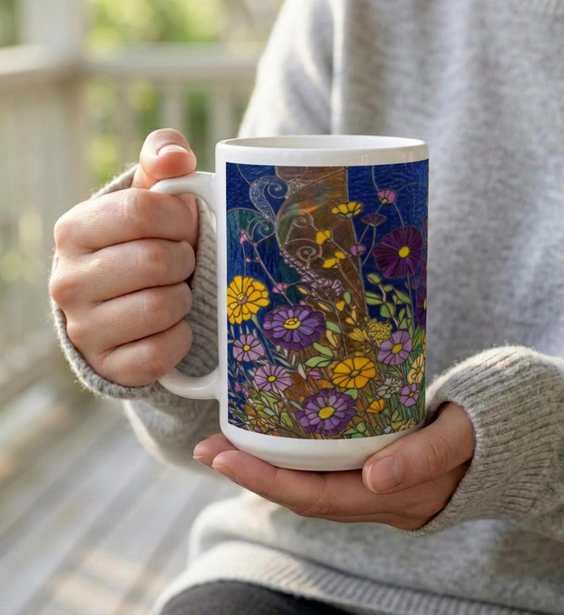Floral Cups -  Large and Small Ceramic Mugs