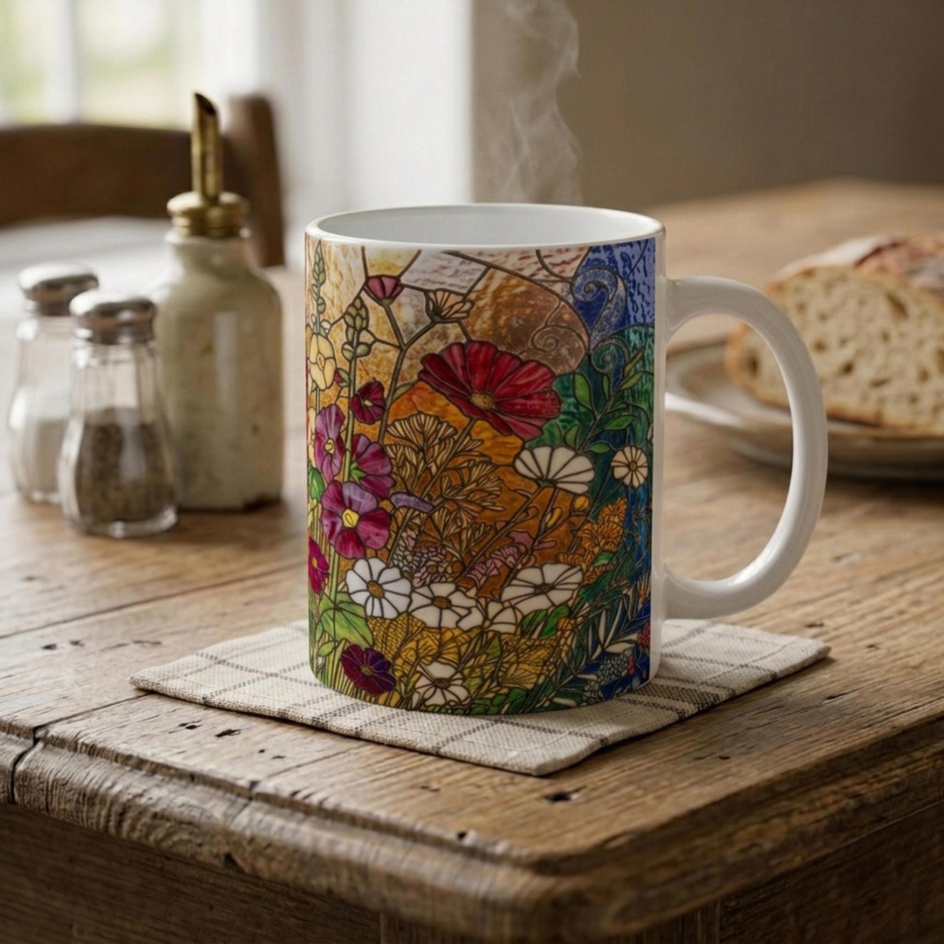 Floral Cups -  Large and Small Ceramic Mugs