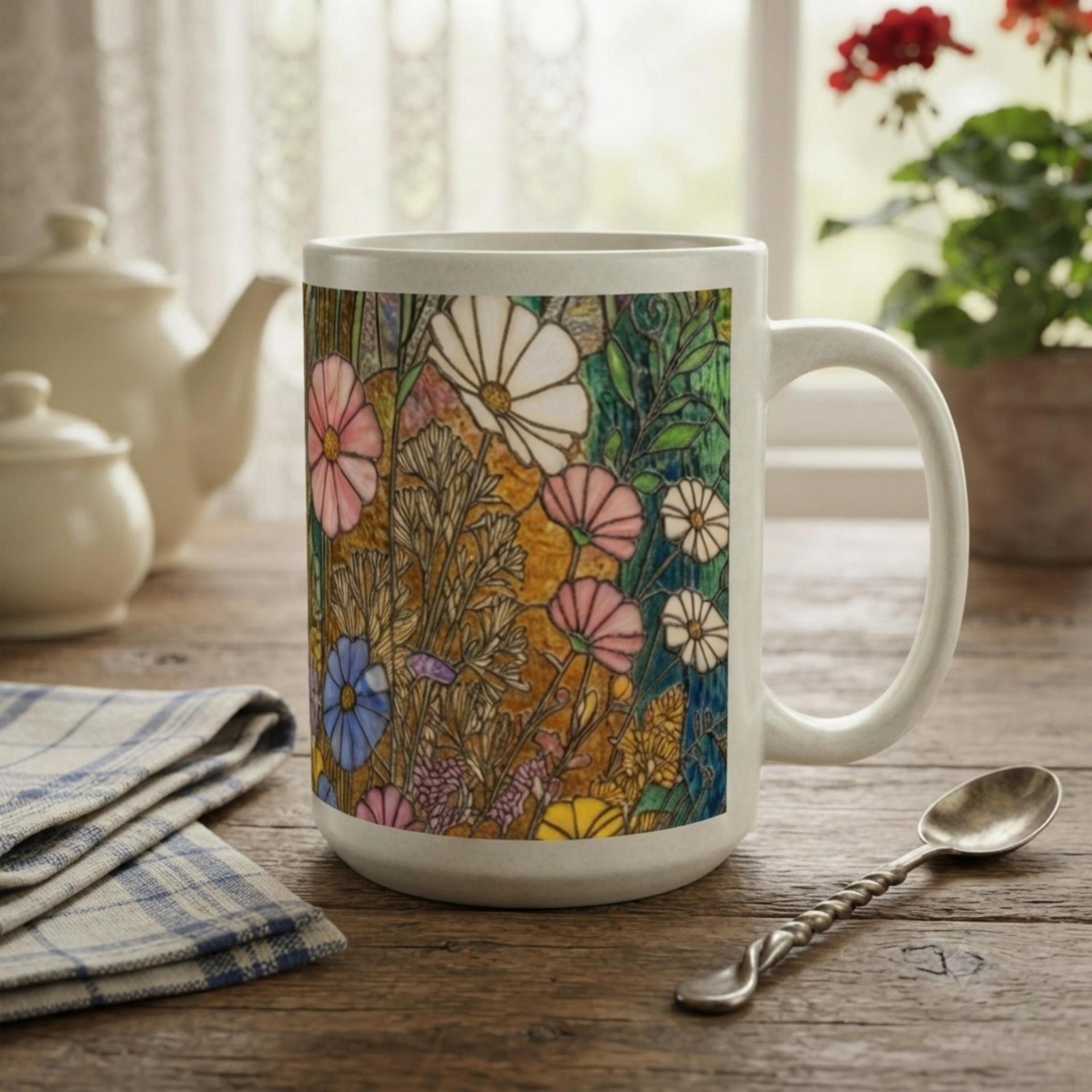 Floral Cups -  Large and Small Ceramic Mugs