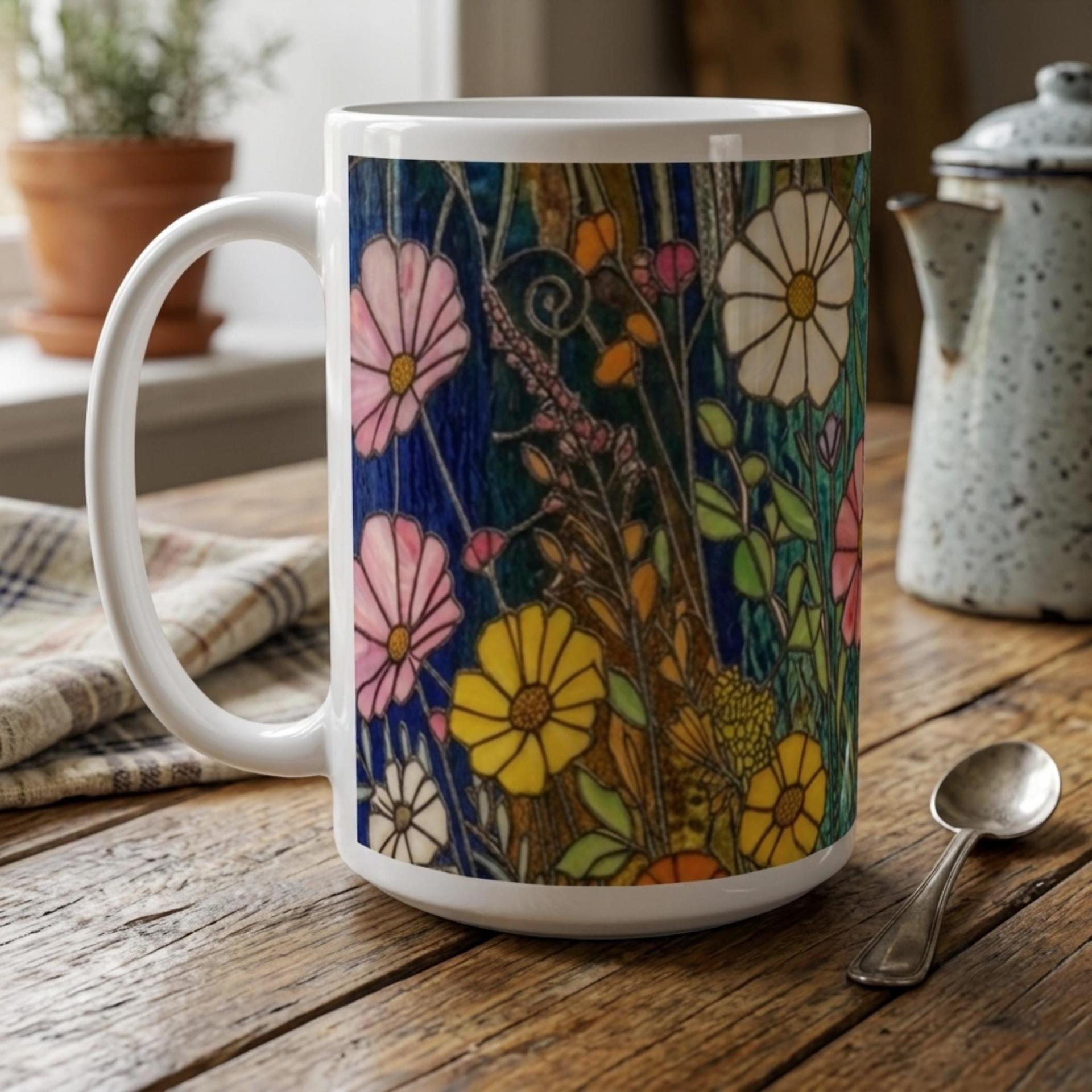 Floral Cups -  Large and Small Ceramic Mugs