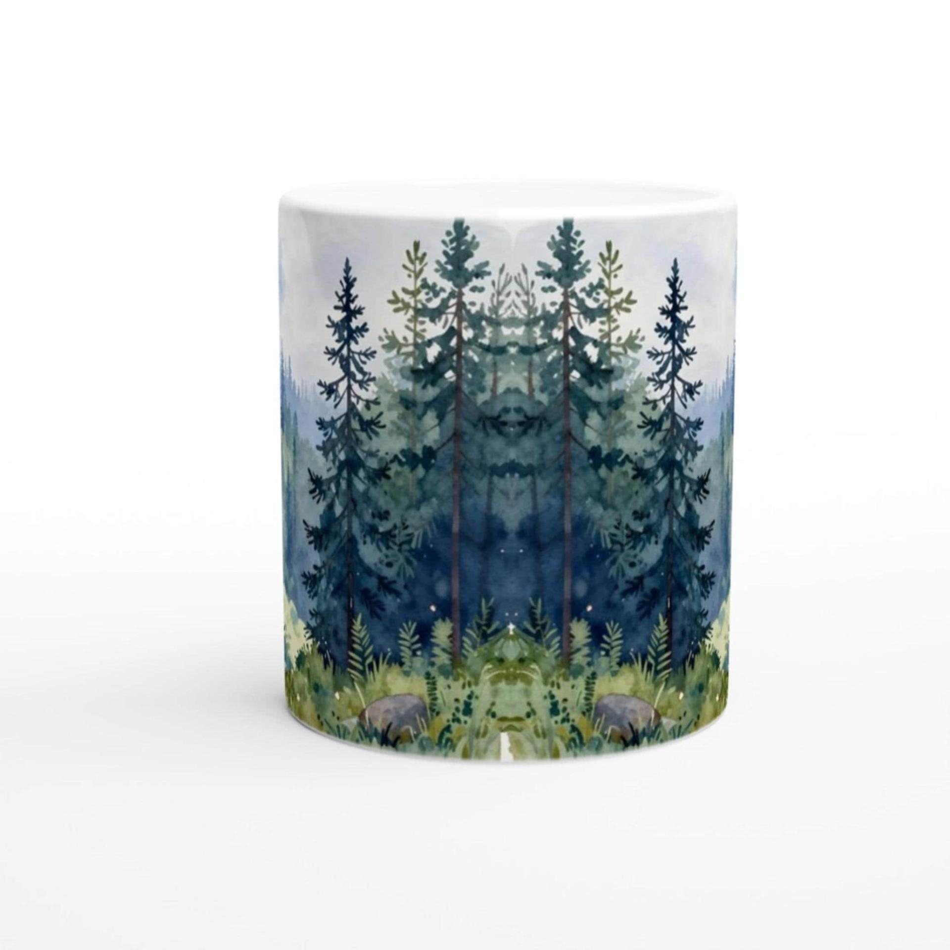 Forest Cups Set -  Large and Small Ceramic Mugs