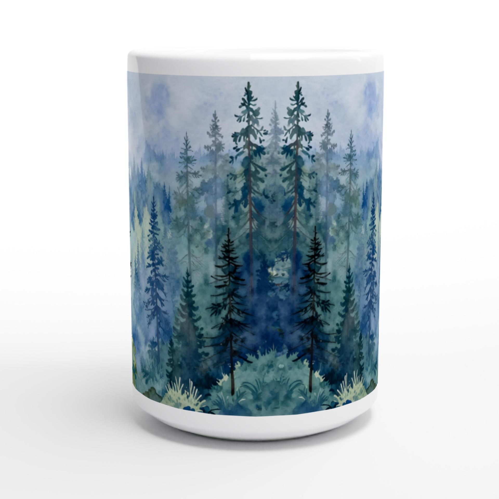 Forest Cups Set -  Large and Small Ceramic Mugs