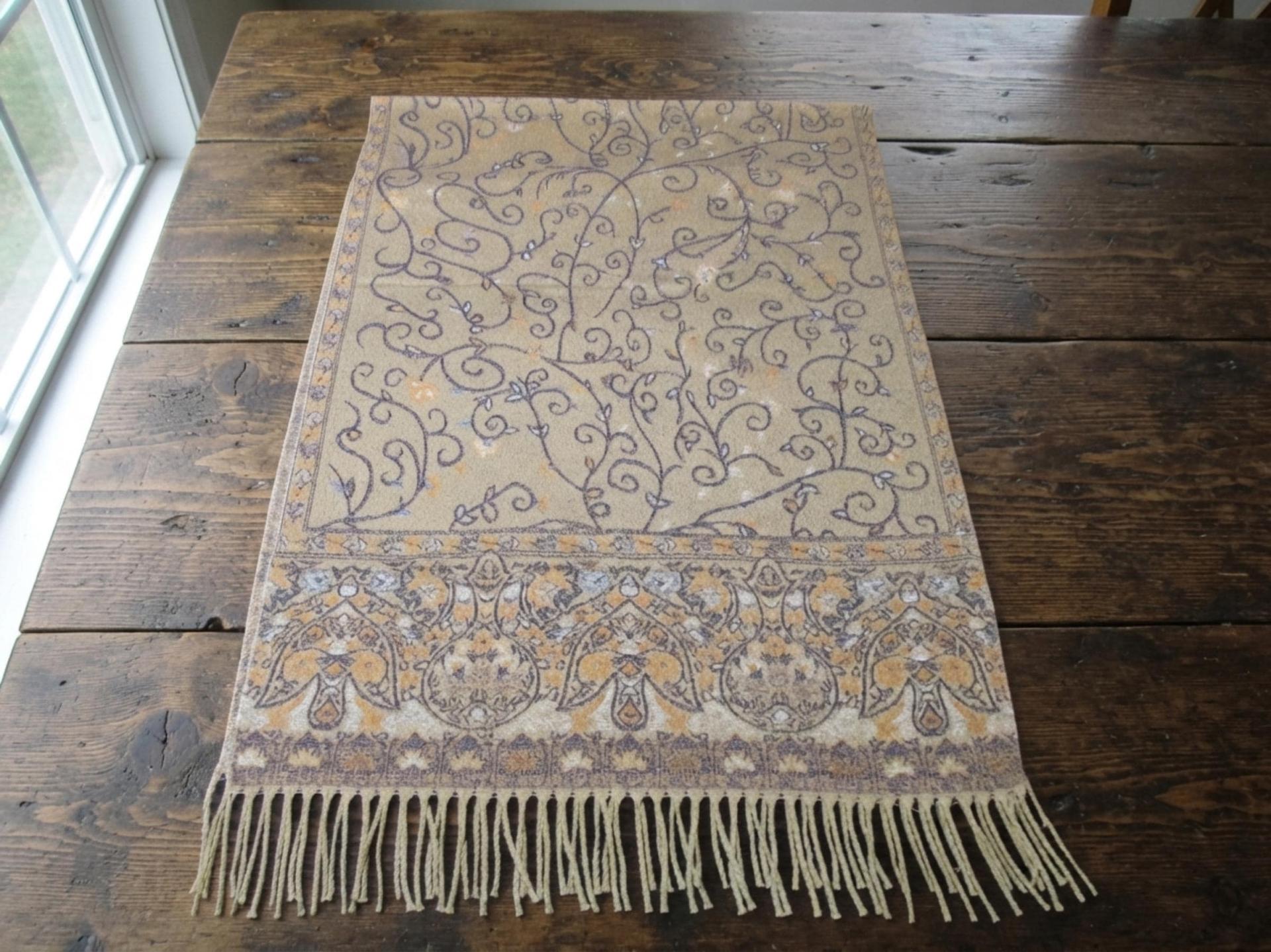 Soft Pashmina Shawl & Scarf for Women, Jacquard Brocade, Shawl, Sarong or Head Wraps