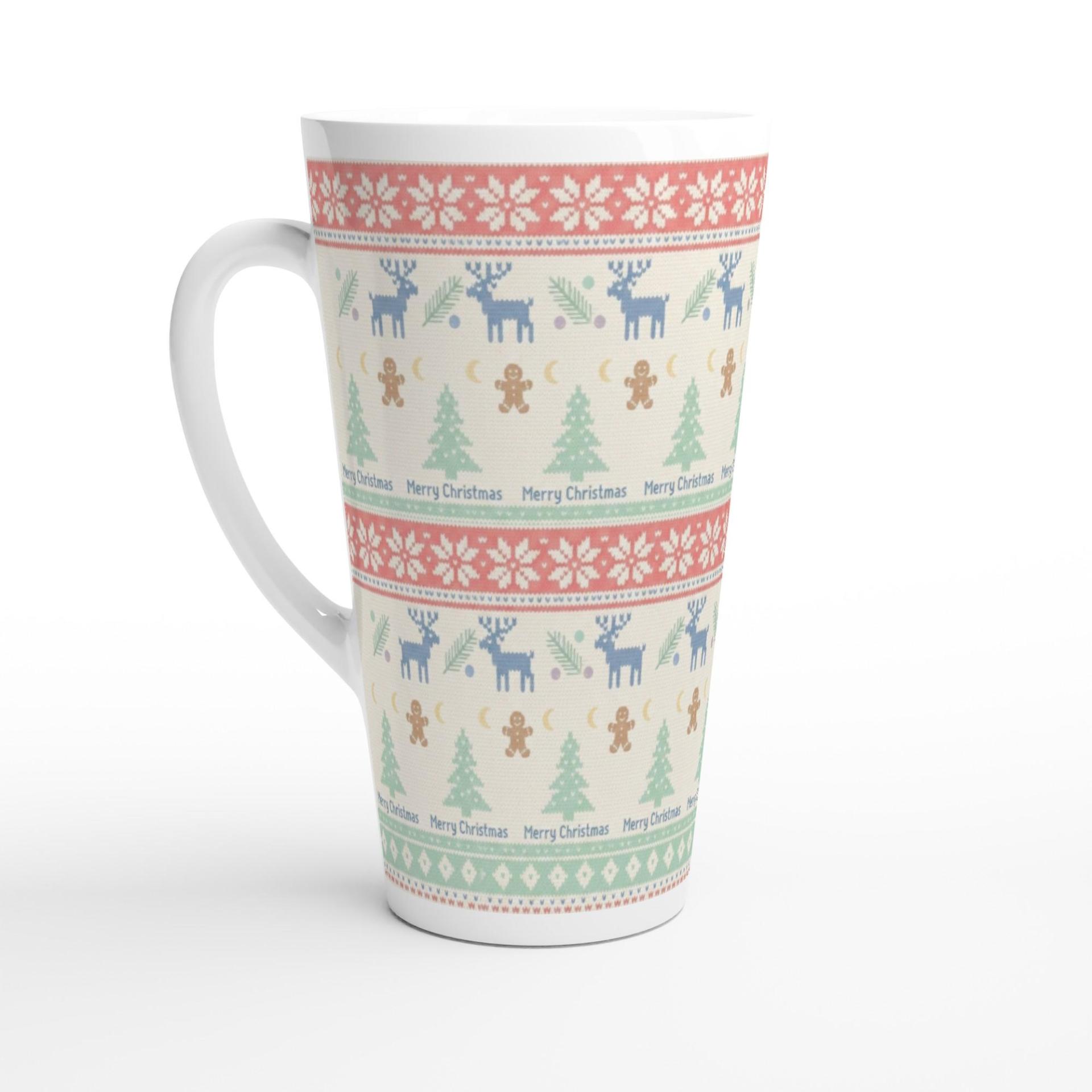 Christmas Mugs, Latte 17oz Ceramic Mug - Coffee or Tea Cup, Extra Tall