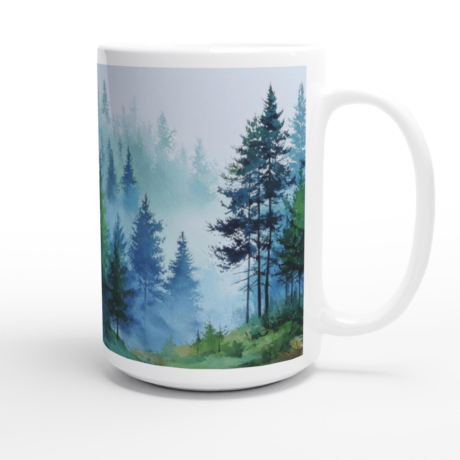 Set of Big Mugs, Forest Cup Set, Large 15 oz Matching Cups