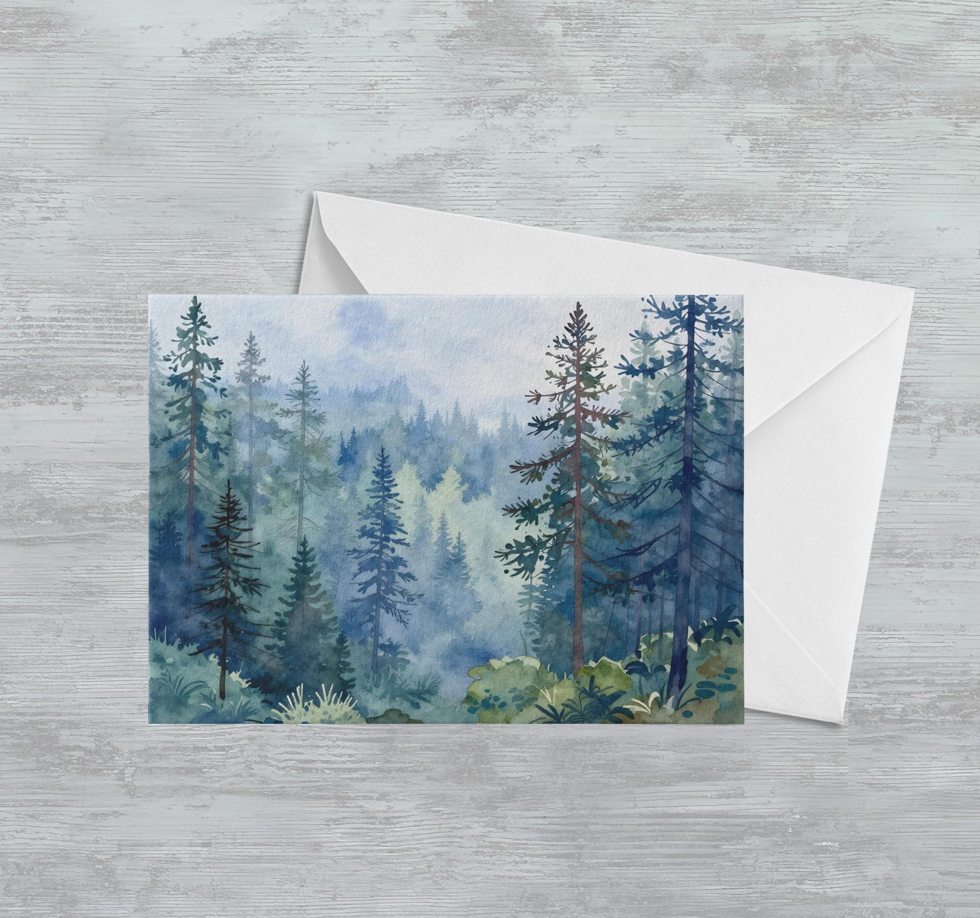 Forest Greeting Cards, Botanical Art, Blank Gift Cards