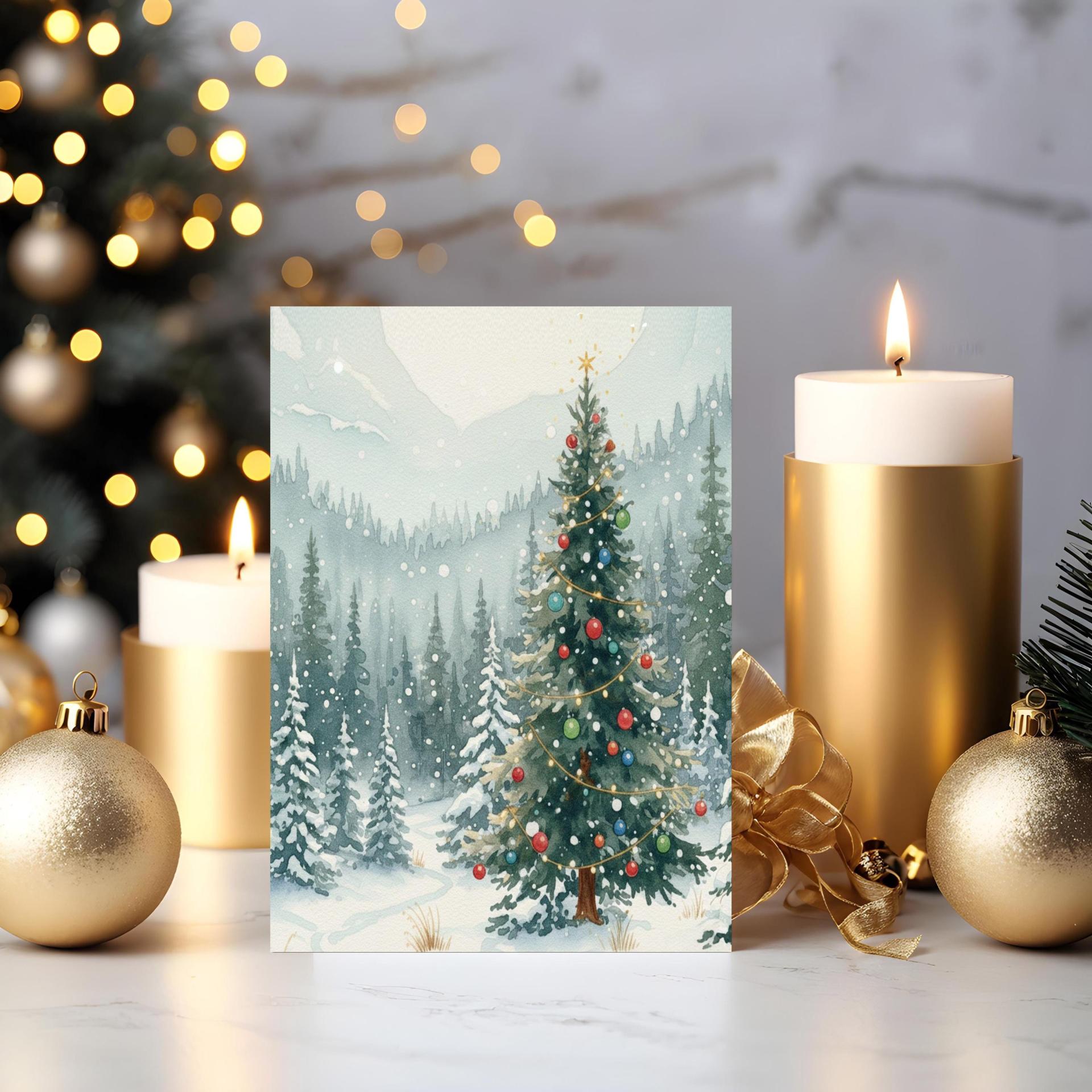 Christmas Gift Cards, Large Note Card, Money Card
