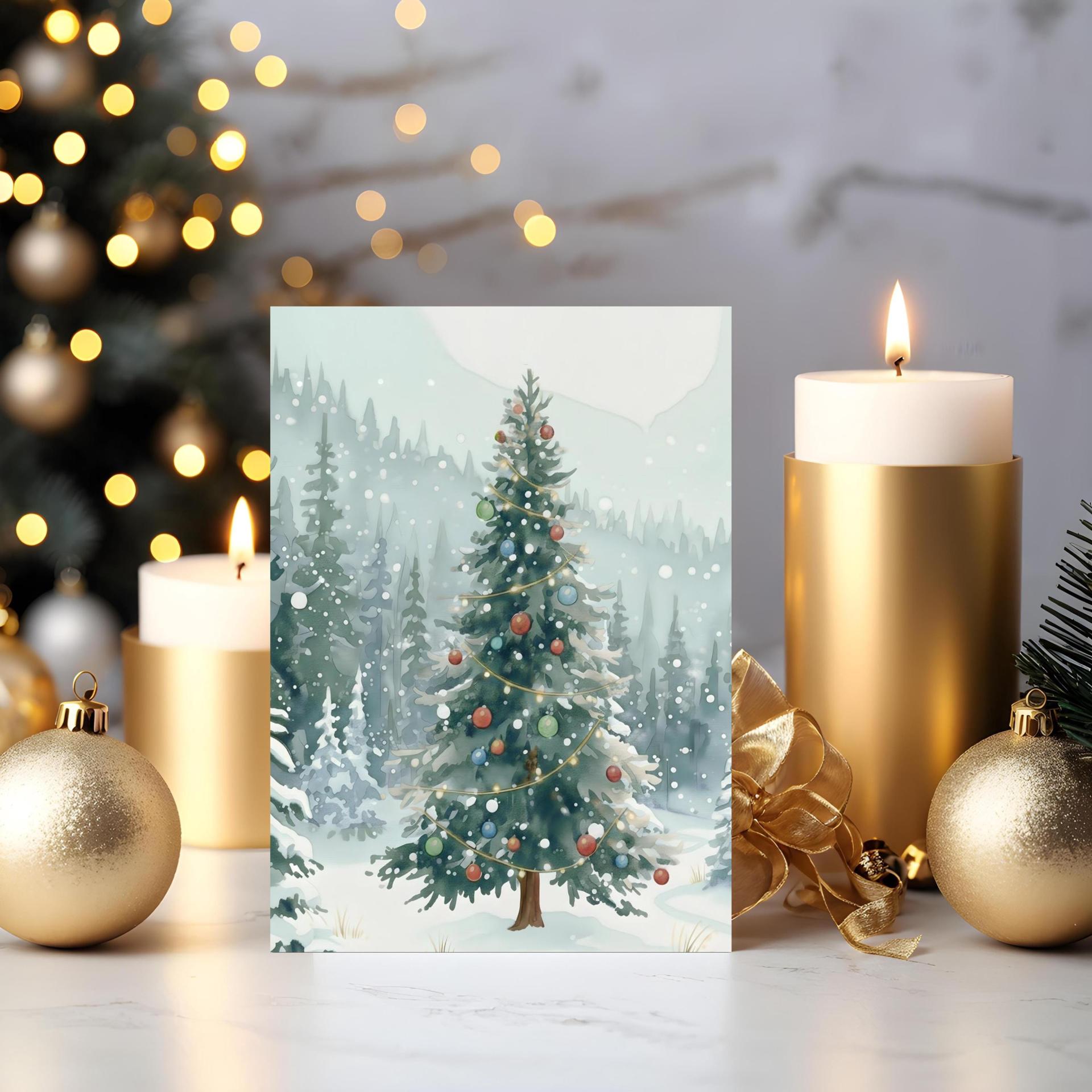 Christmas Gift Cards, Large Note Card, Money Card