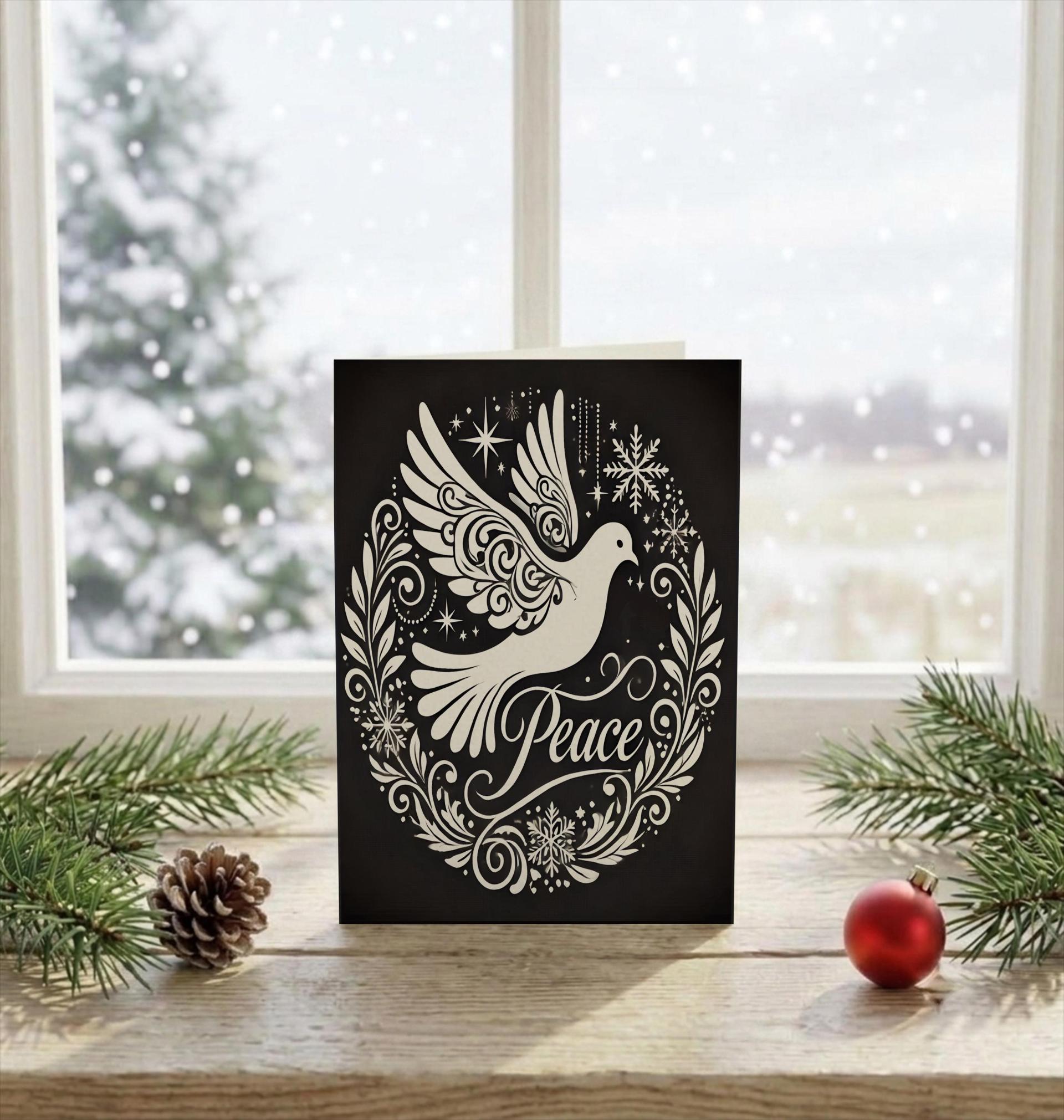 Dove of Peace, Set of 4 Designs, Christmas Cards, Holiday Bulk Pack of Cards