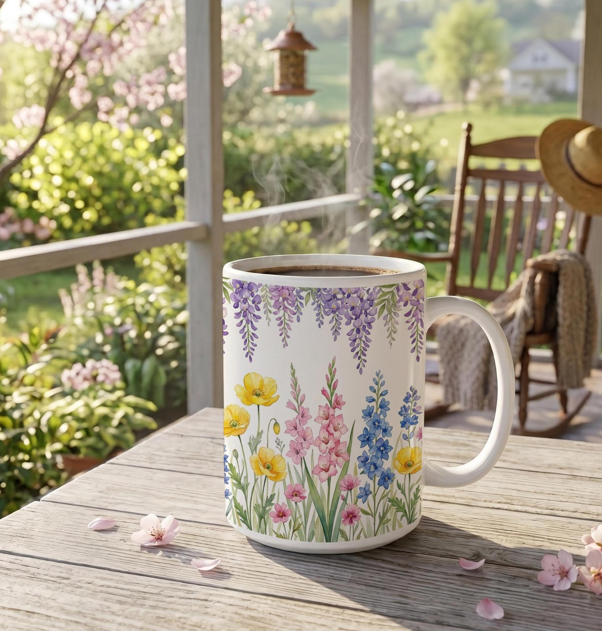Floral Cups -  Large and Small Ceramic Mugs