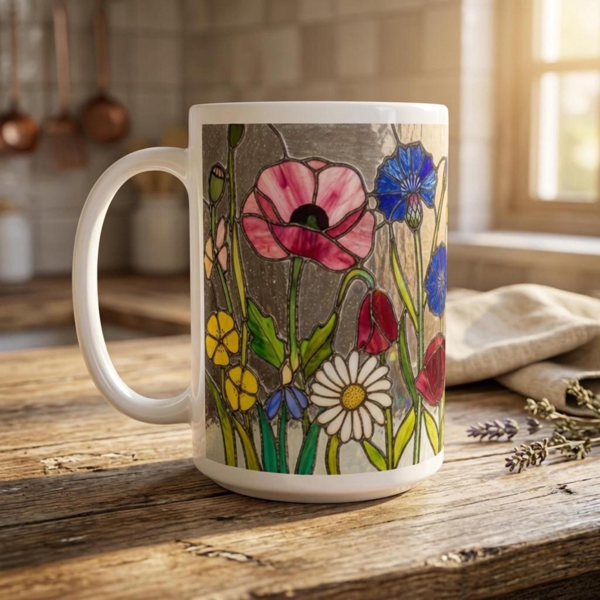 Floral Cups -  Large and Small Ceramic Mugs