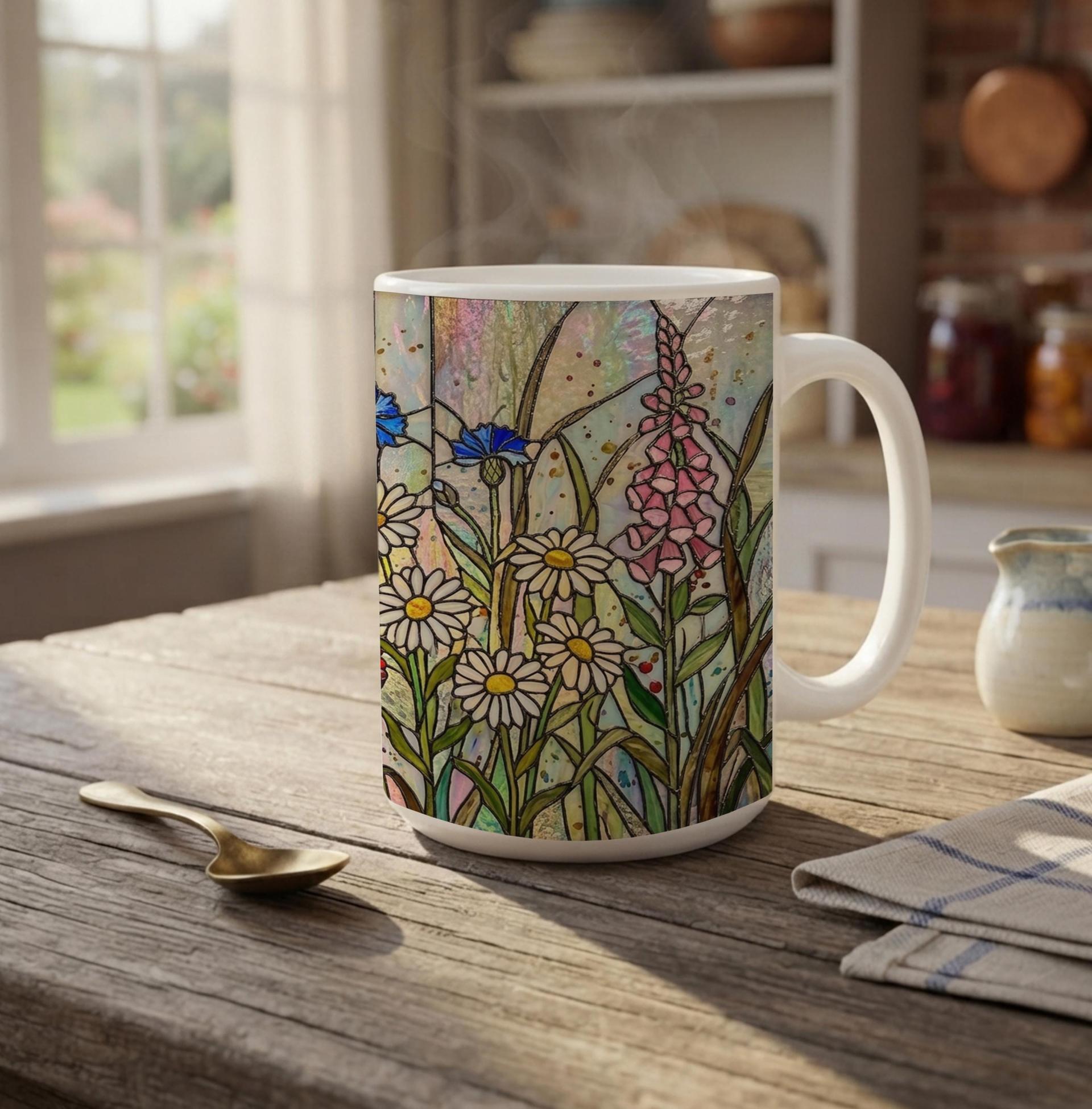 Floral Cups -  Large and Small Ceramic Mugs