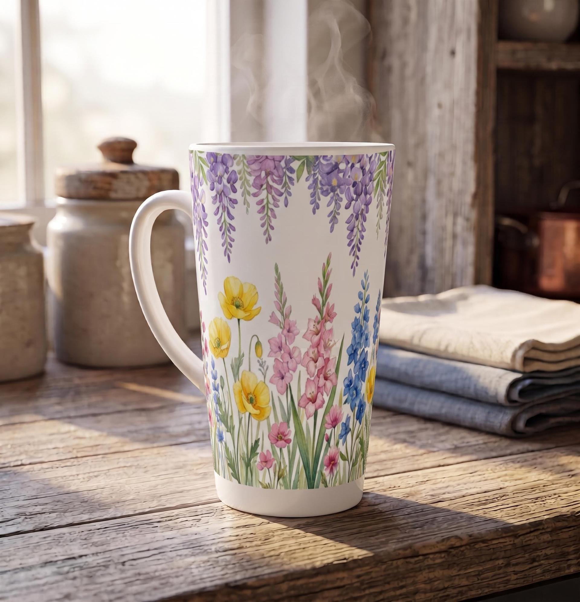 Latte 17oz Ceramic Mug - Coffee or Tea Cup, Extra Tall
