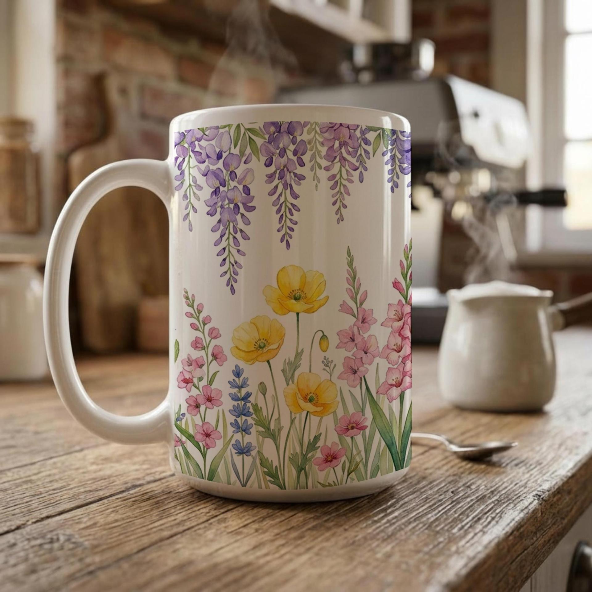 Floral Cups -  Large and Small Ceramic Mugs