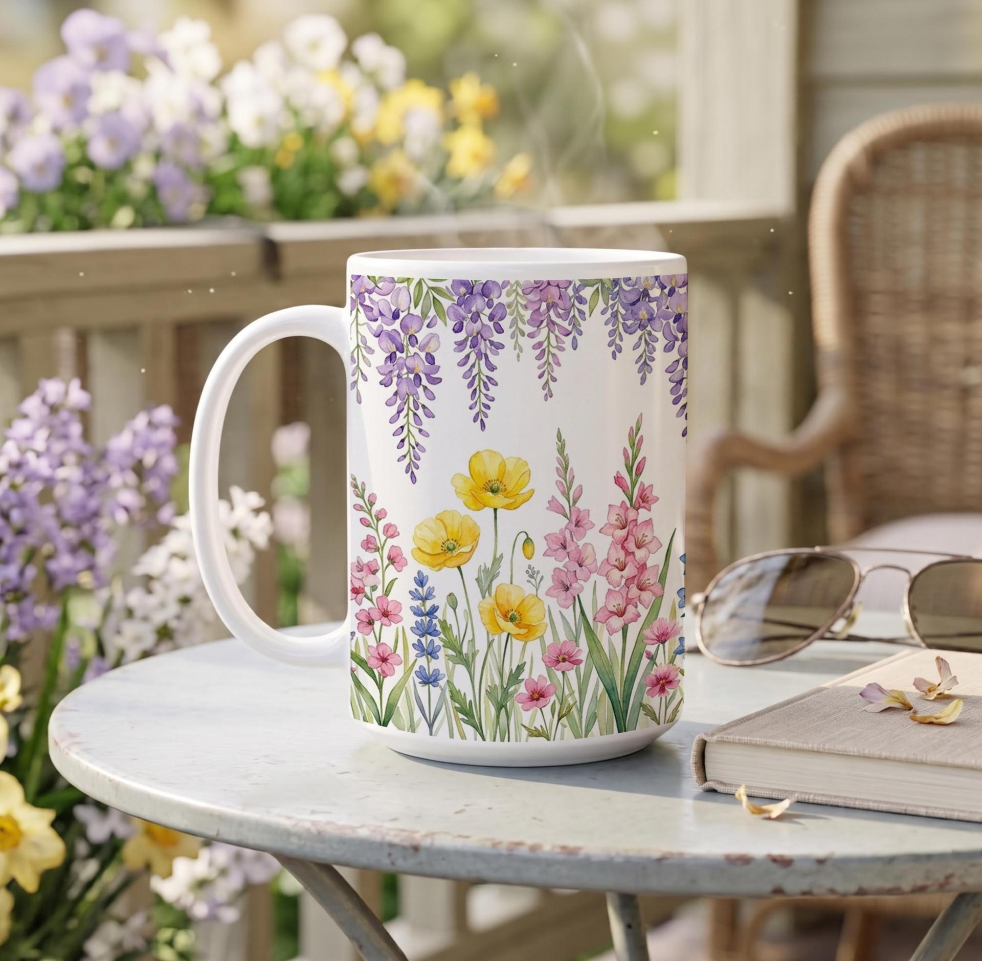 Floral Cups -  Large and Small Ceramic Mugs