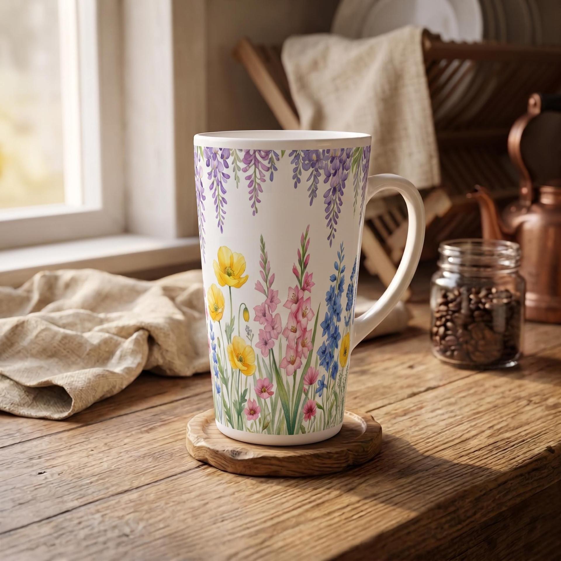 Latte 17oz Ceramic Mug - Coffee or Tea Cup, Extra Tall