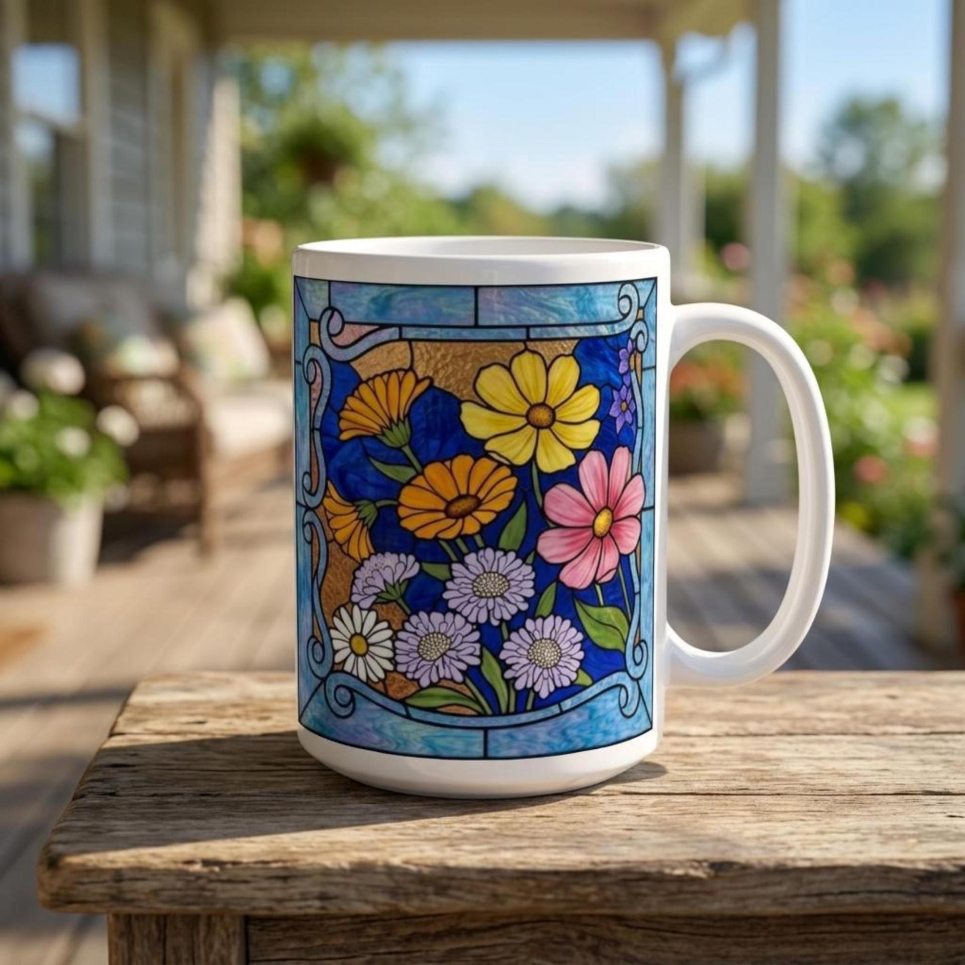 Large and Small Ceramic Mug Set, 15oz and 11oz Cups