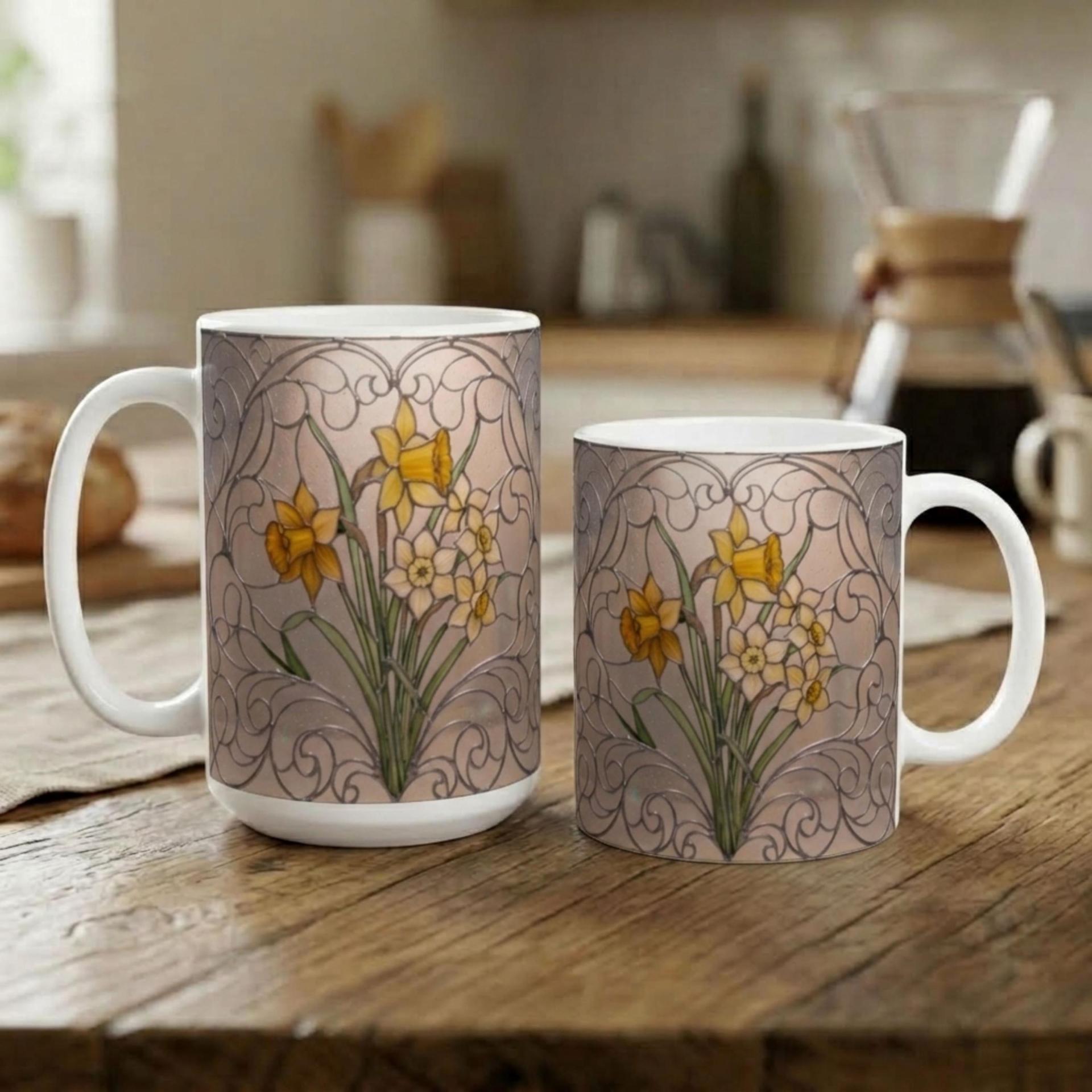 Floral Cups -  Large and Small Ceramic Mugs