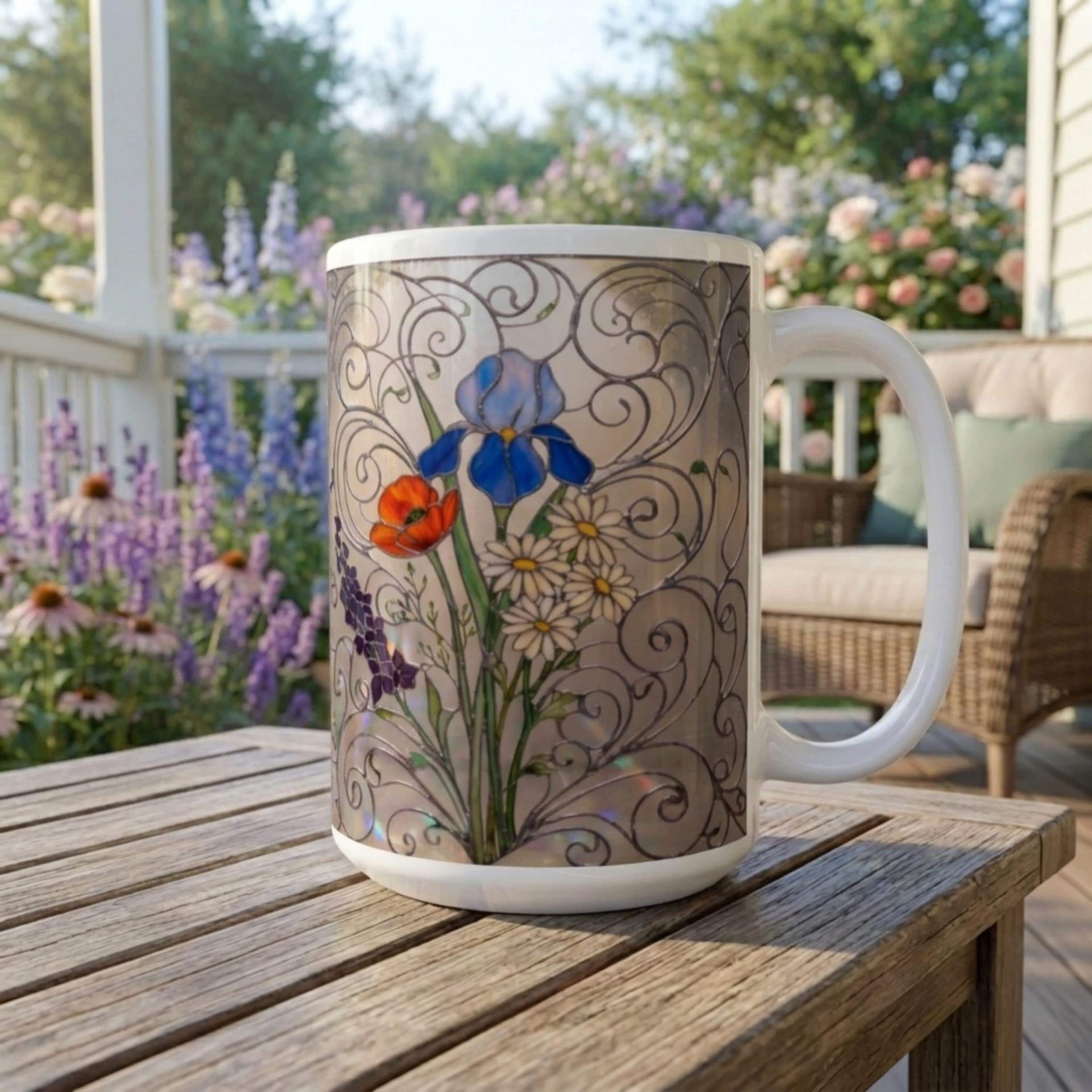 Floral Cups -  Large and Small Ceramic Mugs