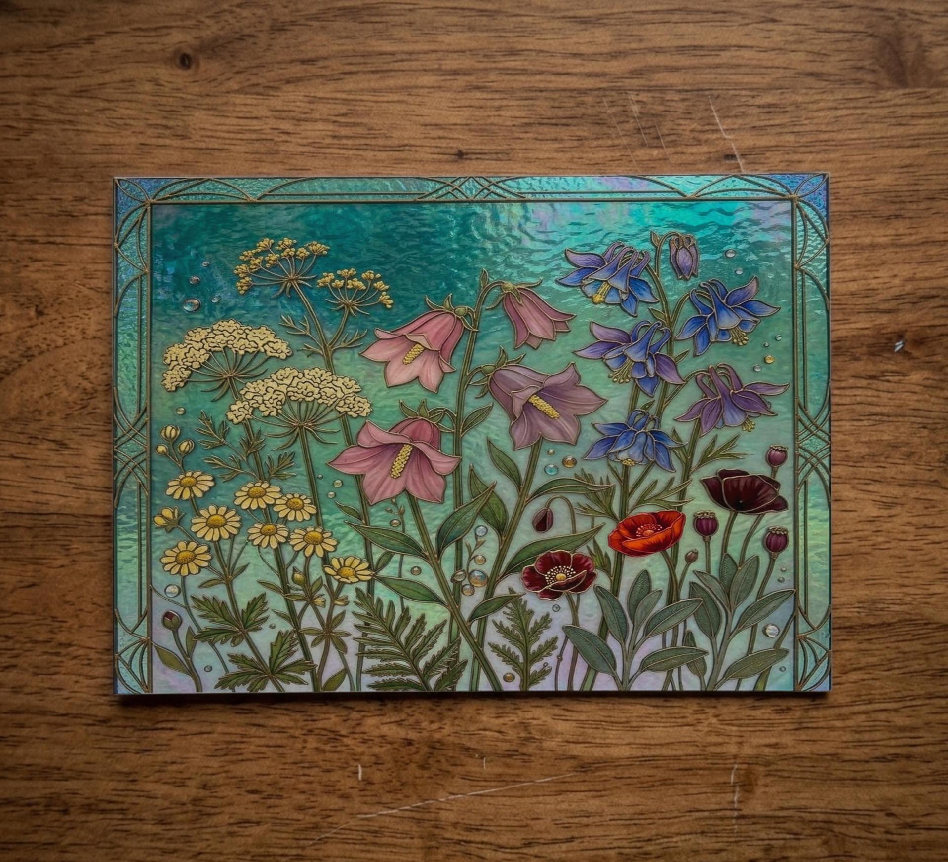 Flowers - Original Art Card - Single Card or Bulk 10 Pack of Gift Cards