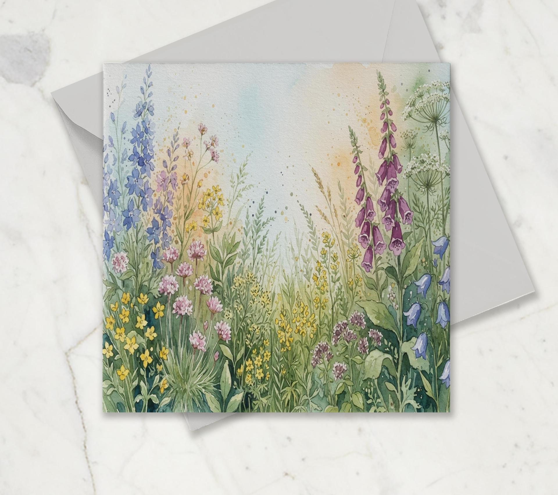 Flowers - Original Art Card - Single Card or Bulk 10 Pack of Gift Cards
