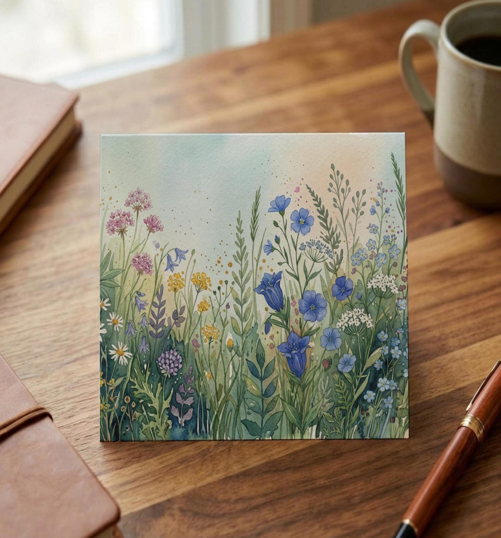 Flowers - Original Art Card - Single Card or Bulk 10 Pack of Gift Cards