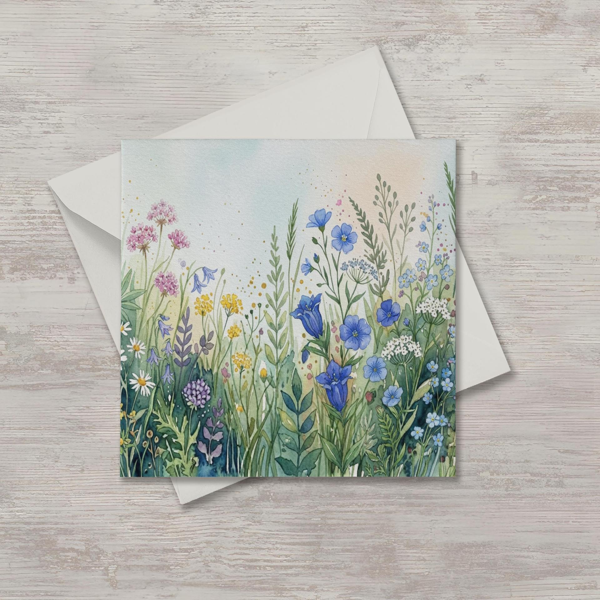 Flowers - Original Art Card - Single Card or Bulk 10 Pack of Gift Cards