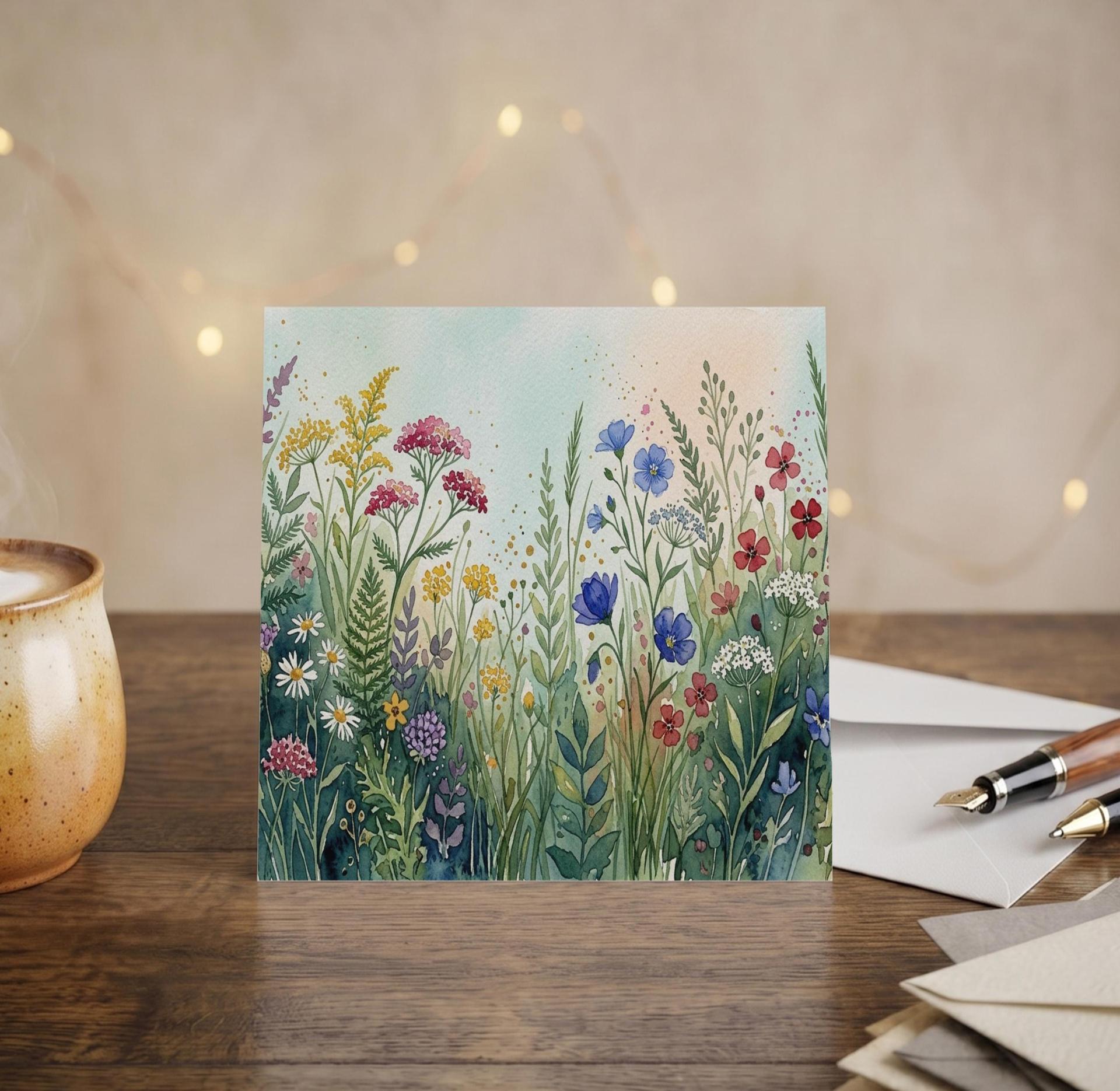 Flowers - Original Art Card - Single Card or Bulk 10 Pack of Gift Cards
