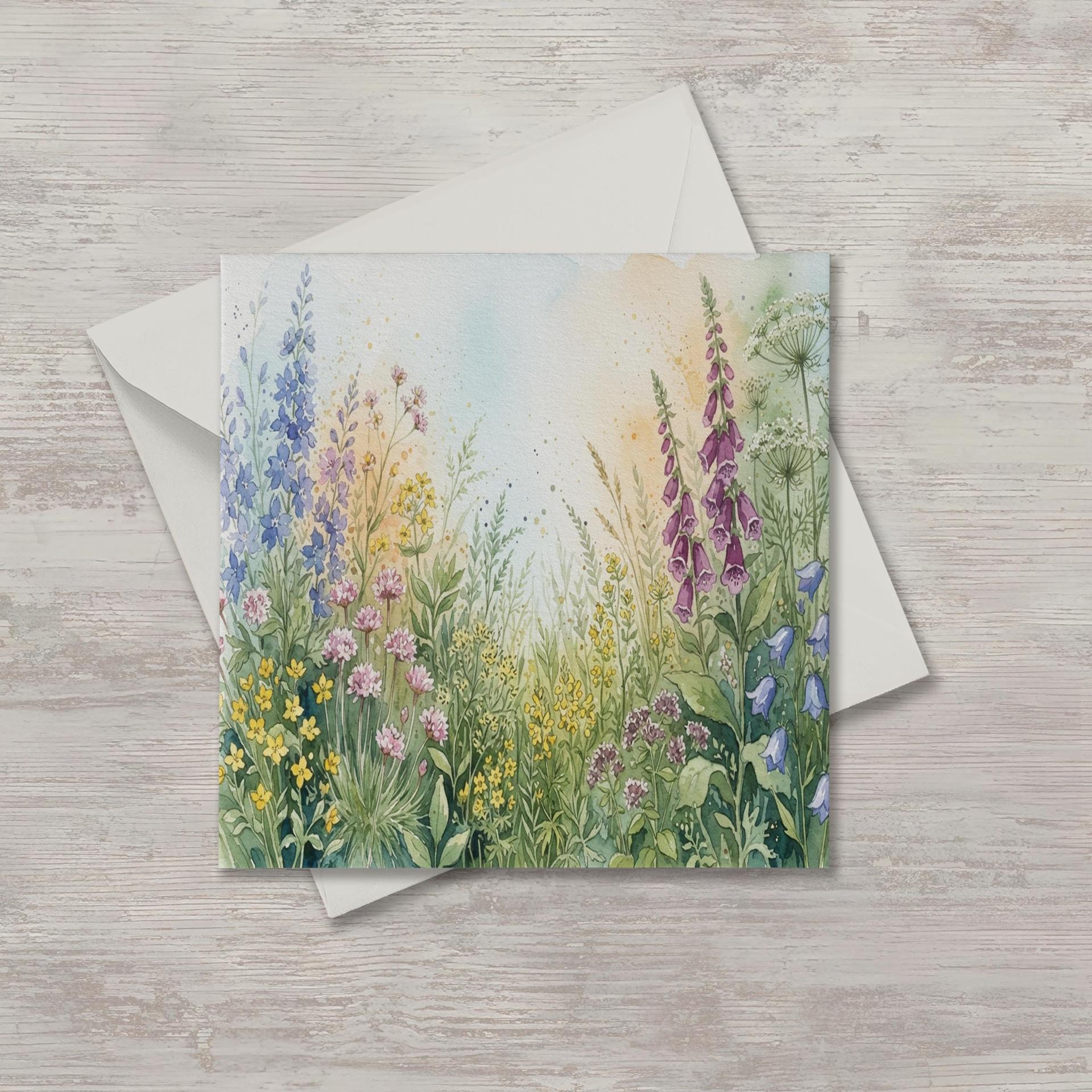 Flowers - Original Art Card - Single Card or Bulk 10 Pack of Gift Cards