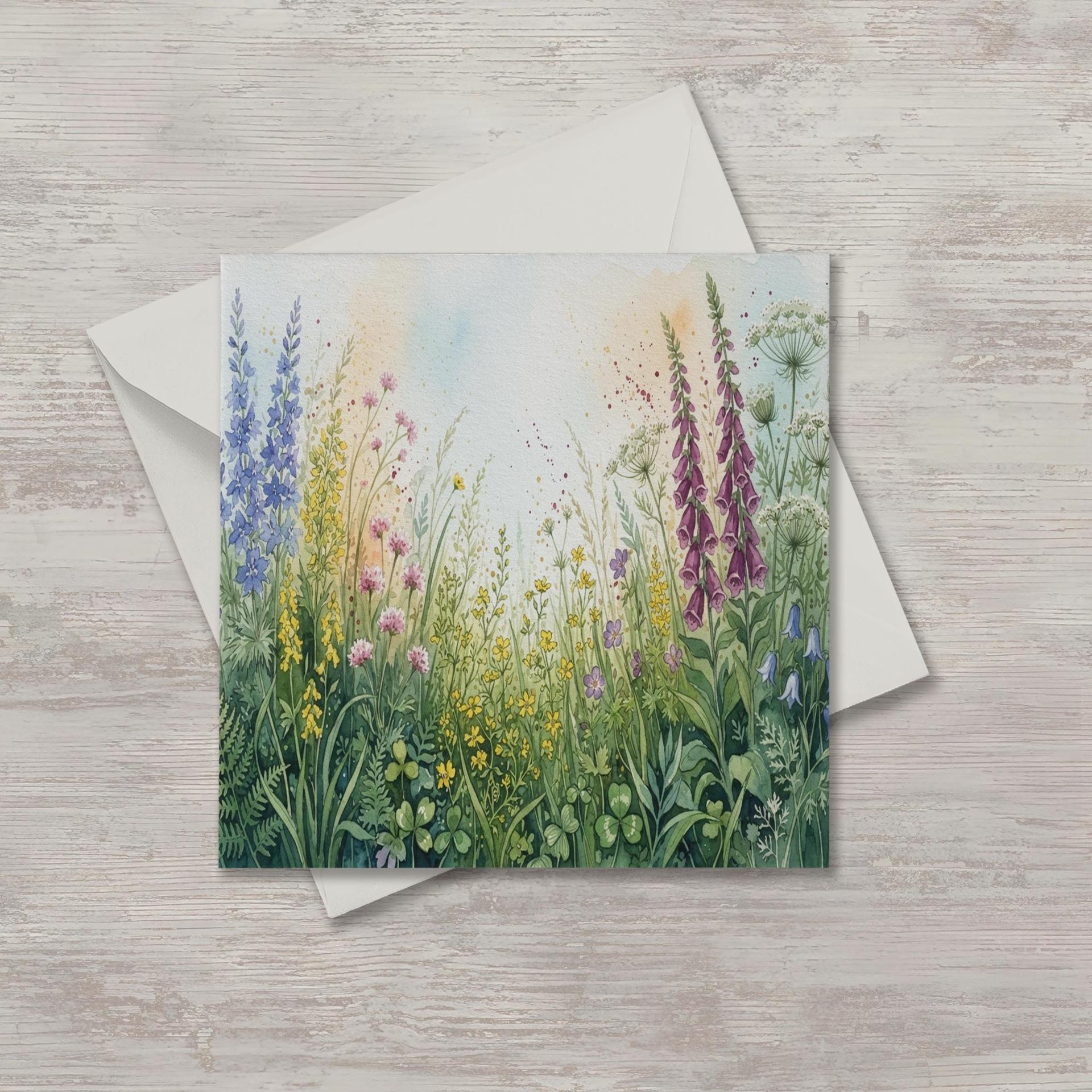 Flowers - Original Art Card - Single Card or Bulk 10 Pack of Gift Cards