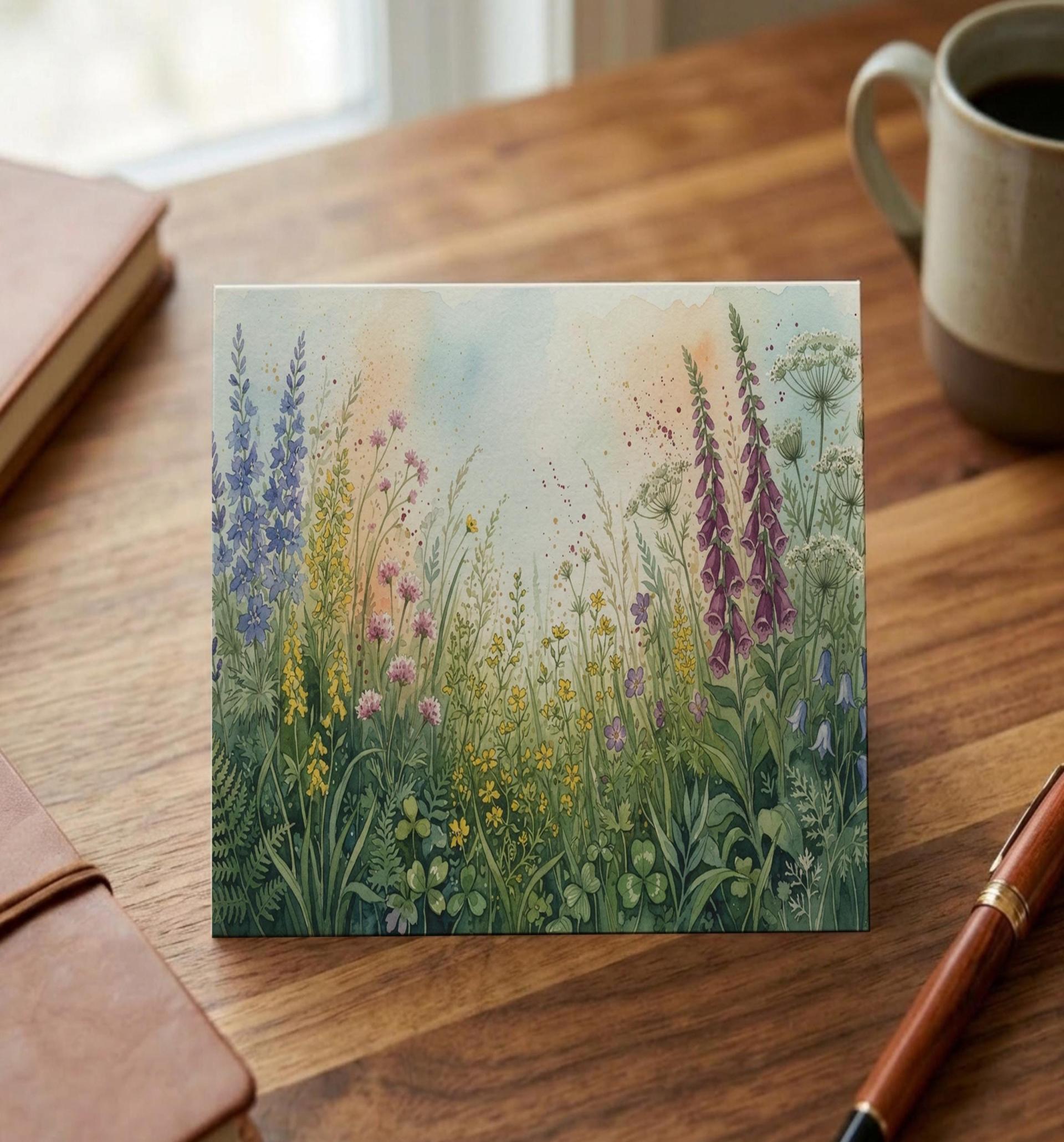 Flowers - Original Art Card - Single Card or Bulk 10 Pack of Gift Cards