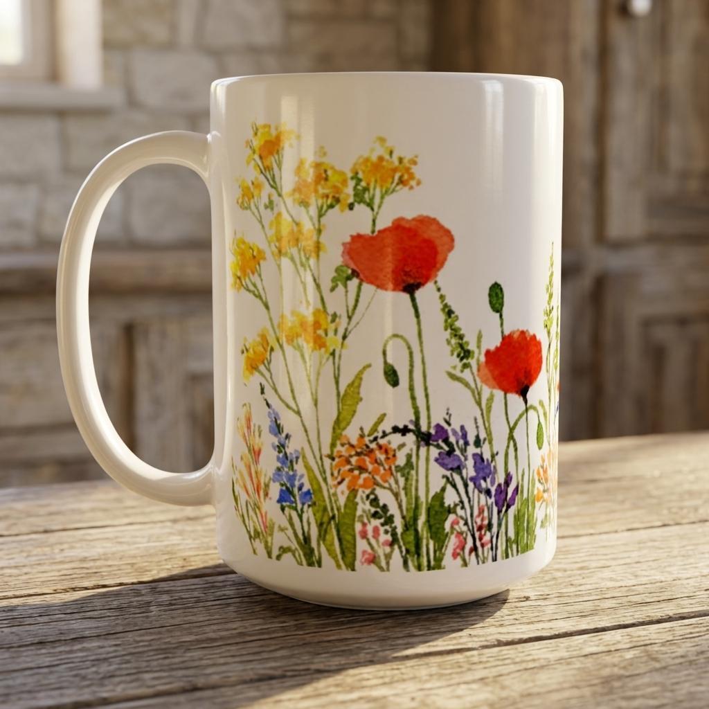 Floral Cups -  Large and Small Ceramic Mugs