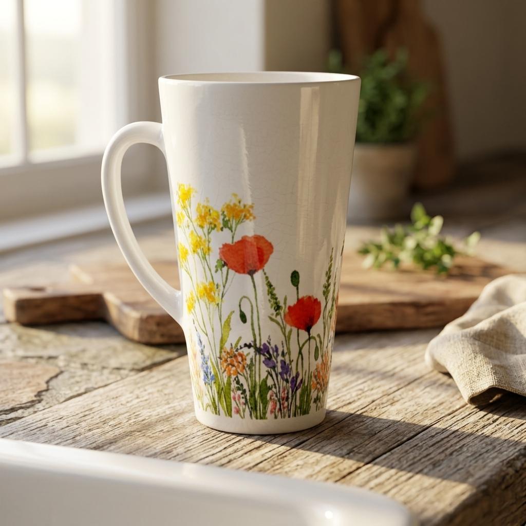 Latte 17oz Ceramic Mug - Coffee or Tea Cup, Extra Tall