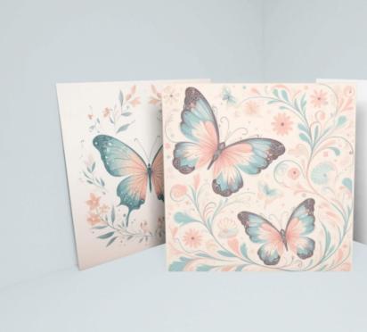 Set of 3 Cards, Butterfly Greeting Cards, Bulk Pack of Cards