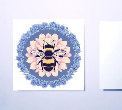 Bumble Bee Cards, Large Note Card, Invites, Birthday, Money Card