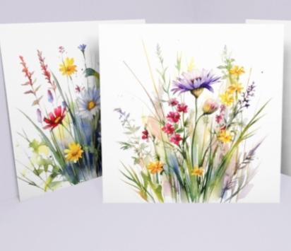 Set of Floral Gift Cards, 3 Designs, Bulk Pack of Cards