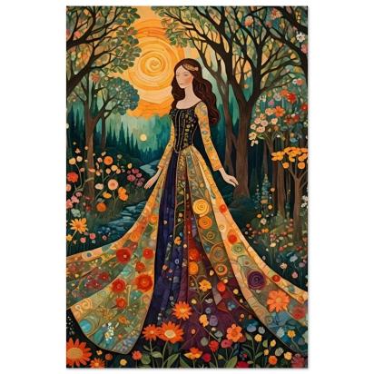 Print on Wood, Floral Forest, Original Art, Ready to Hang