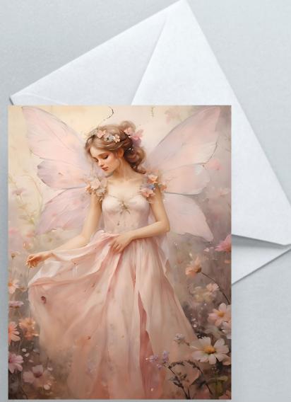 Fairy Greeting Cards, Set of 5 Designs, Bulk Pack of Cards