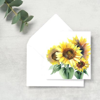Sunflower Greeting Cards, Set of 2 Designs, Bulk Pack of Cards
