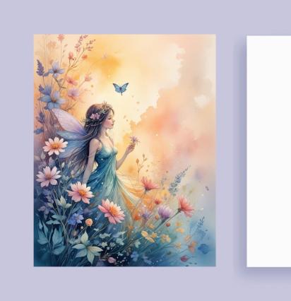 Set of 2 Designs, Fairy Greeting Cards, Bulk Pack of Cards
