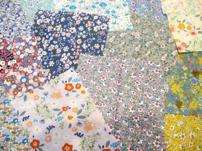 Fabric Bundle, All Cotton - Precut Squares - 8x8” Floral Layer Cake, Multiple Colors, for Crafting, Patchwork, and Quilting