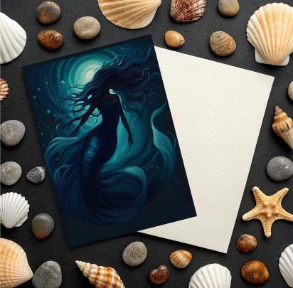 Mermaid Greeting Cards, Birthday, Invitations, Thank You Cards