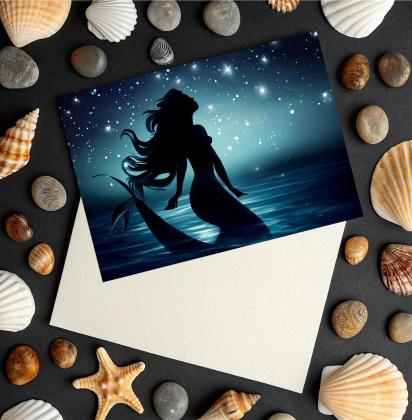 Mermaid Greeting Cards, Birthday, Invitations, Thank You Cards