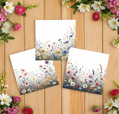Set of Floral Gift Cards, 3 Designs, Bulk Pack of Cards