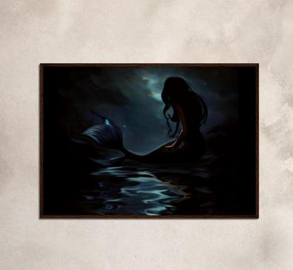 Mermaid Print - Framed or Unframed - Original Art - Print on Paper